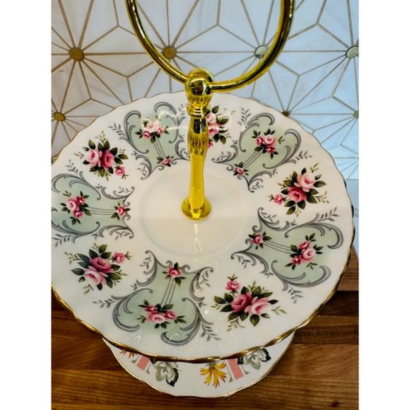 Two-Tier Jewelry Trinket Stand | Vintage China - Picture 6 of 6